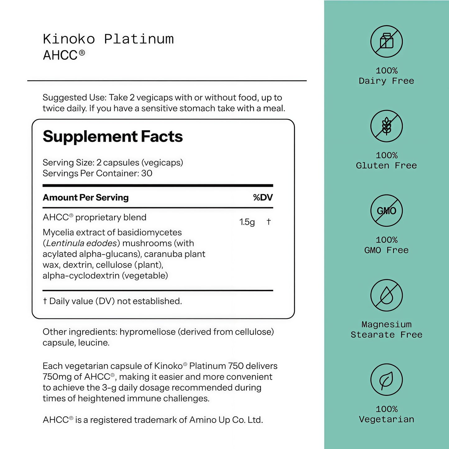 AHCC® - Kinoko® Platinum