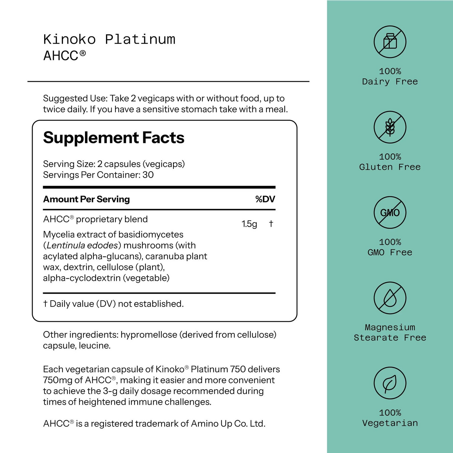 AHCC® - Kinoko® Platinum